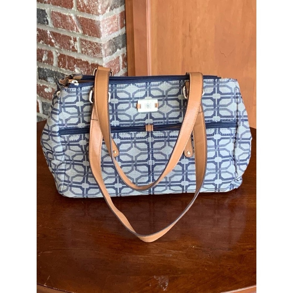 Women's Jacquard Satchel Handbag Slim Wallet Company
